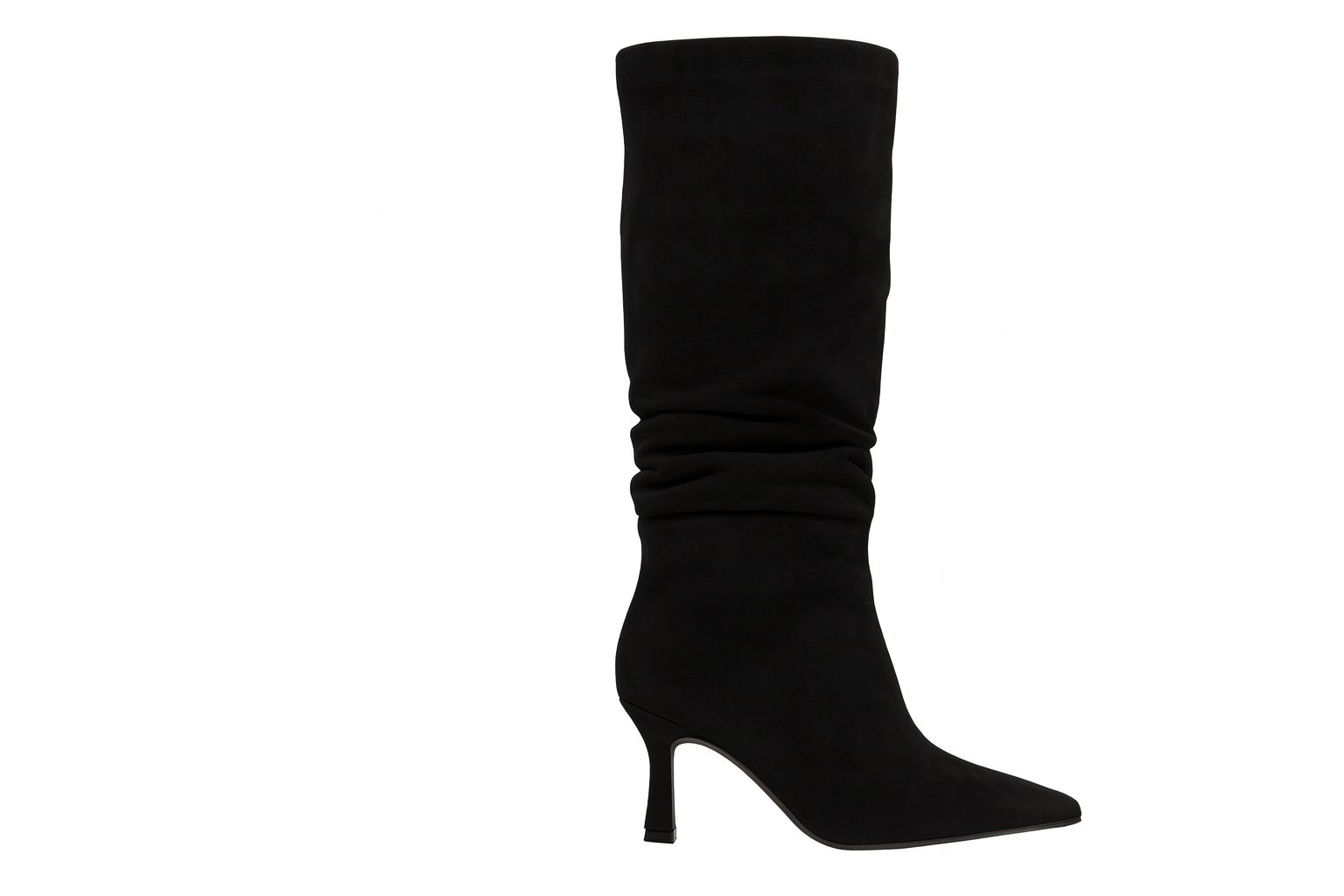 stijlvolle zwarte suedelook laars