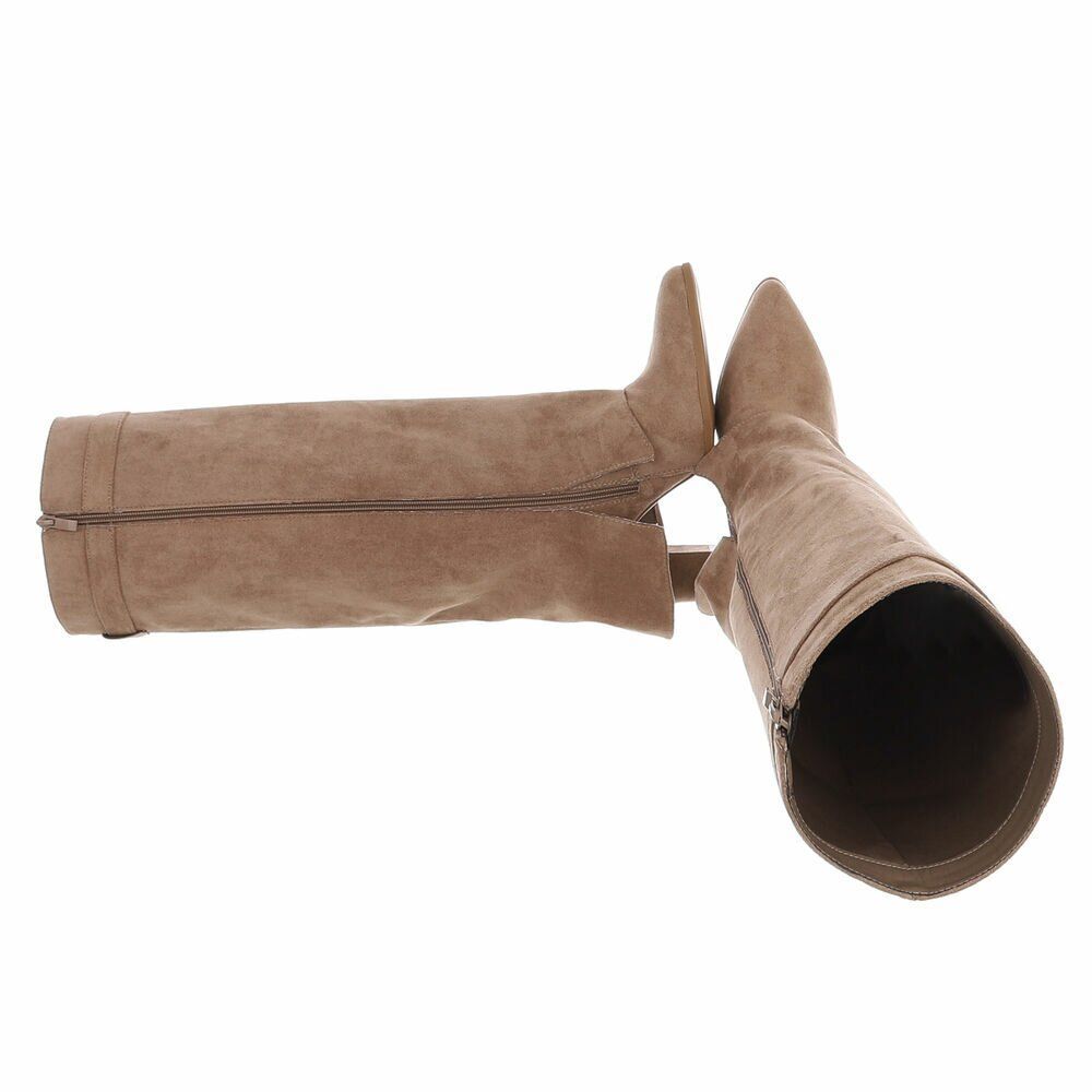 Khaki Suede look omslag laars (tiktok)