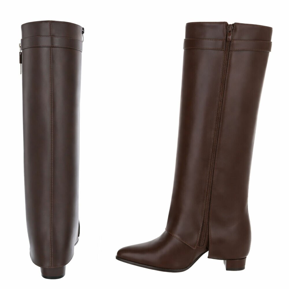 Trending TikTok Laars met Omslag - Dark brown