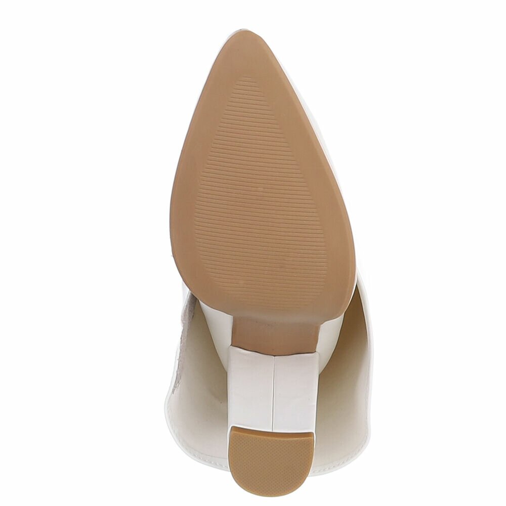 white leder look omslag laars met gouden slotje